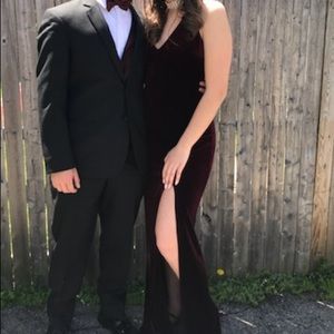 Velvet Red (wine) Prom Dress